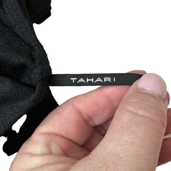 Tahari Women Tummy Control Underwire V Neck One Piece Swimsuit Black Small NWOT - Picture 2 of 7